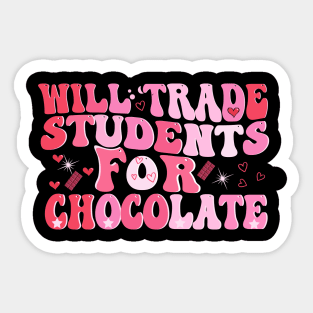 will trade students for a chocolate groovy valentines Day Sticker